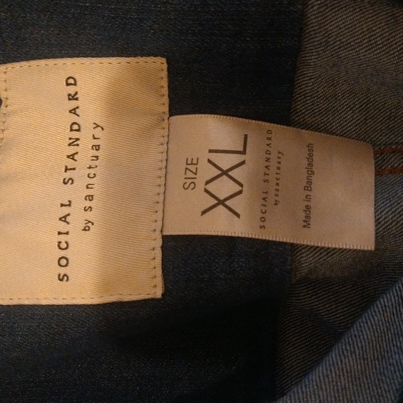 NWT Social Standard by Sanctuary Women's Jean Jacket Size:XXL - Picture 2 of 11